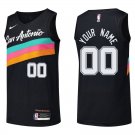 Spurs #00 Custom Name And Number Black Rainbow Swingman Jersey