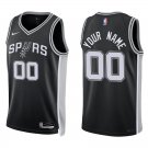 Spurs #00 Custom Name And Number Black Swingman Jersey