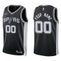 Spurs #00 Custom Name And Number Black Swingman Jersey