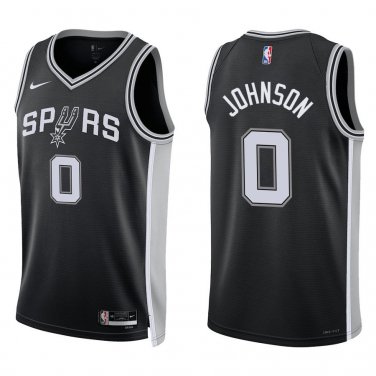 Spurs #0 Keldon Johnson Black Swingman Jersey