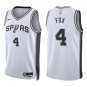 Spurs #4 De'Aaron Fox White Swingman Jersey