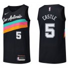 Spurs #5 Stephon Castle Black Rainbow Swingman Jersey