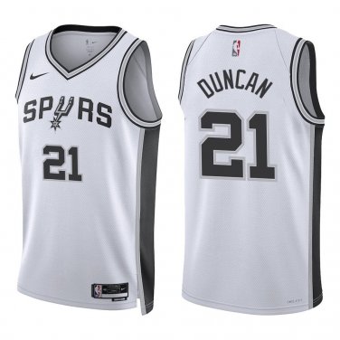 Spurs #21 Tim Duncan White Swingman Jersey