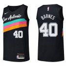 Spurs #40 Harrison Barnes Black Rainbow Swingman Jersey
