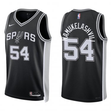 Spurs #54 Sandro Mamukelashvili Black Swingman Jersey
