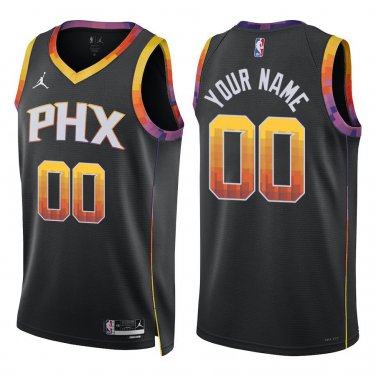 Suns #00 Custom Name And Number Black Statement Swingman Jersey