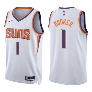 Suns #1 Devin Booker White Swingman Jersey