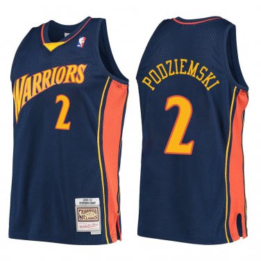Warriors #2 Brandin Podziemski Navy Throwback Swingman Jersey