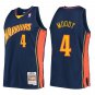 Warriors #4 Moses Moody Navy Throwback Swingman Jersey