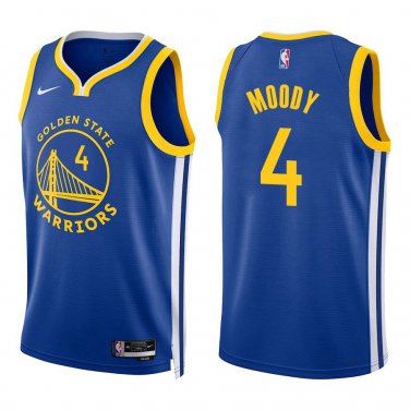 Warriors #4 Moses Moody Royal Blue Swingman Jersey