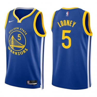 Warriors #5 Kevon Looney Royal Blue Swingman Jersey