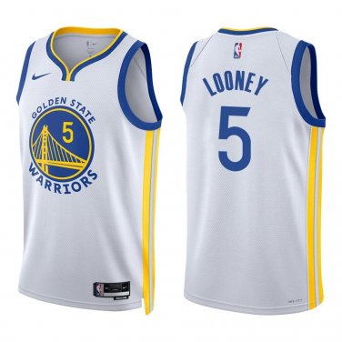 Warriors #5 Kevon Looney White Swingman Jersey