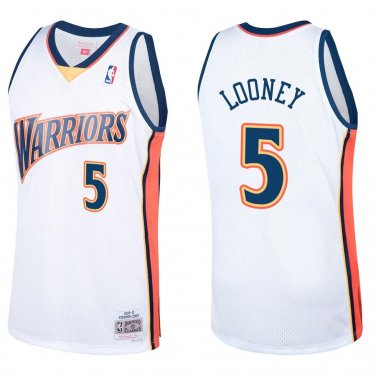 Warriors #5 Kevon Looney White Throwback Swingman Jersey