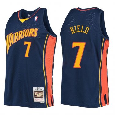 Warriors #7 Buddy Hield Navy Throwback Swingman Jersey