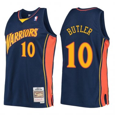 Warriors #10 Jimmy Butler Navy Throwback Swingman Jersey