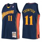 Warriors #11 Klay Thompson Navy Throwback Swingman Jersey