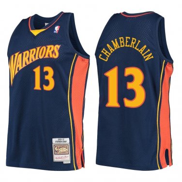 Warriors #13 Wilt Chamberlain Navy Throwback Swingman Jersey
