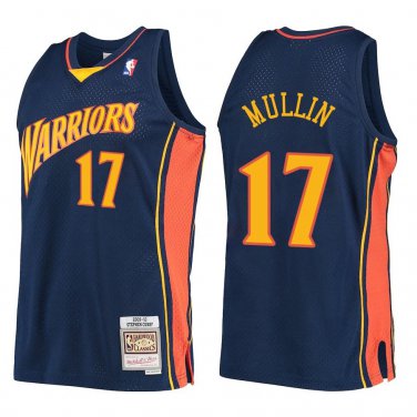Warriors #17 Chris Mullin Navy Throwback Swingman Jersey