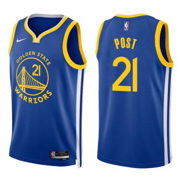 Warriors #21 Quinten Post Royal Blue Swingman Jersey