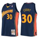 Warriors #30 Stephen Curry Navy Throwback Swingman Jersey