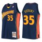 Warriors #35 Kevin Durant Navy Throwback Swingman Jersey