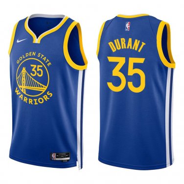 Warriors #35 Kevin Durant Royal Blue Swingman Jersey