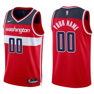 Wizards #00 Custom Name And Number Red Swingman Jersey