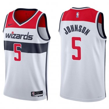 Wizards #5 AJ Johnson White Swingman Jersey