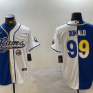 Aaron Donald #99 Los Angeles Rams Stitched Jersey White & Royal