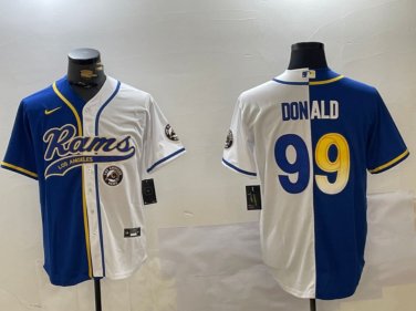 Aaron Donald #99 Los Angeles Rams Stitched Jersey White & Royal