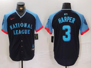Bryce Harper #3 National League 2024 All-Star Game Limited Player Jersey - Navy