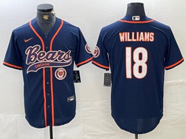 Caleb Williams #18 Chicago Bears Stitched Jersey Navy