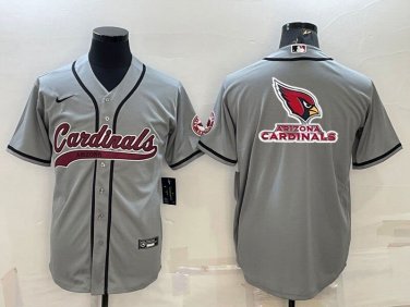 Activewear  Arizona Cardinals Uniform Blank Jerseys Grey Baseball CoolBase Shirt