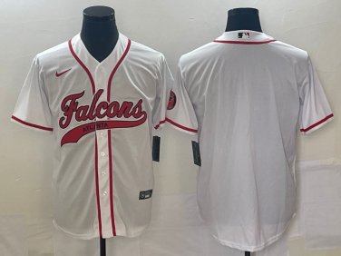 Activewear  Atlanta Falcons Uniform Blank Jerseys White Baseball CoolBase Shirt