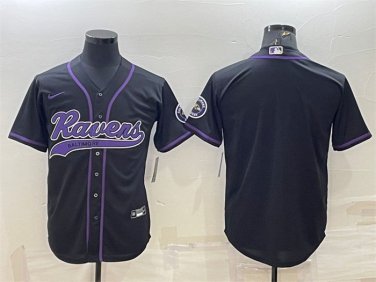 Activewear  Baltimore Ravens Uniform Blank Jerseys Black Baseball CoolBase Shirt