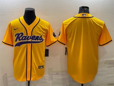 Activewear  Baltimore Ravens Uniform Blank Jerseys Yellow Baseball CoolBase Shirt