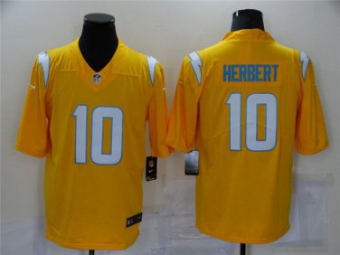 Activewear  Chargers Uniform #10 Justin Herbert Jerseys Gold Inverted Limited Shirt