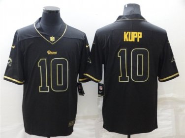Activewear  LA Rams Uniform #10 Cooper Kupp Jerseys Black Golded Edition Limited Shirt