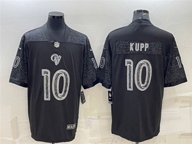 Activewear  LA Rams Uniform #10 Cooper Kupp Jerseys Black RFLCTV Limited Shirt