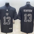 Activewear  Raiders Uniform #13 Hunter Renfrow Jerseys Black RFLCTV Limited Shirt