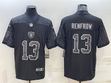 Activewear  Raiders Uniform #13 Hunter Renfrow Jerseys Black RFLCTV Limited Shirt