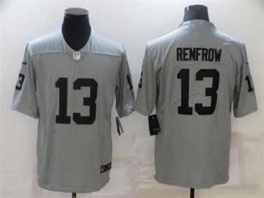 Activewear  Raiders Uniform #13 Hunter Renfrow Jerseys Gray Inverted Limited Shirt