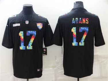 Activewear  Raiders Uniform #17 Davante Adams Jerseys Black Rainbow Limited Shirt