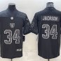 Activewear  Raiders Uniform #34 Bo Jackson Jerseys Black RFLCTV Limited Shirt
