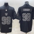 Activewear  Raiders Uniform #98 Maxx Crosby Jerseys Black RFLCTV Limited Shirt