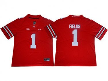 Activewear  Uniform #1 Justin Fields Jerseys Red Ohio Buckeyes College Shirt