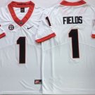 Activewear  Uniform #1 Justin Fields Jerseys White GA Bulldogs College Shirt