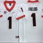Activewear  Uniform #1 Justin Fields Jerseys White GA Bulldogs College Shirt