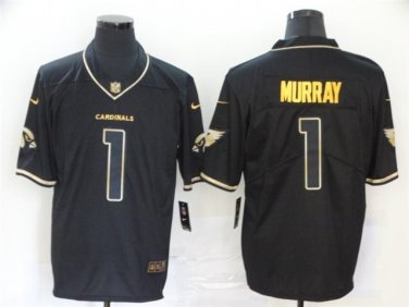 Activewear  Uniform #1 Kyler Murray Jerseys Black Golded Edition Limited Shirt