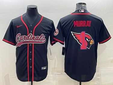 Activewear  Uniform #1 Kyler Murray Jerseys Black Team Big Logo Baseball Shirt